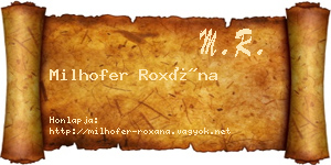 Milhofer Roxána névjegykártya